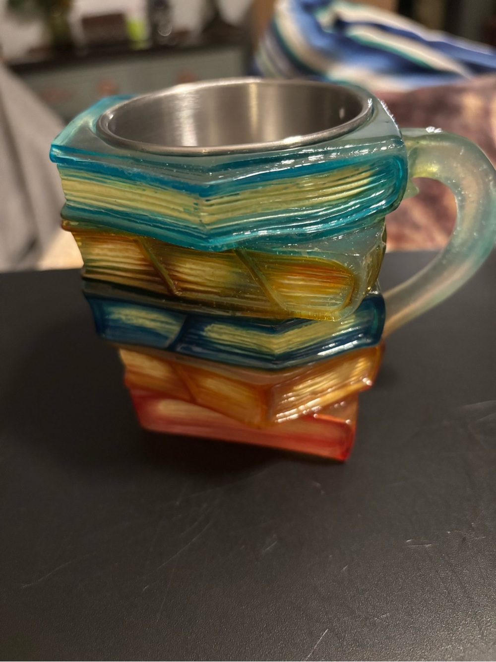 Stacked Books Colorful Resin Mug - Multicolor Home Art